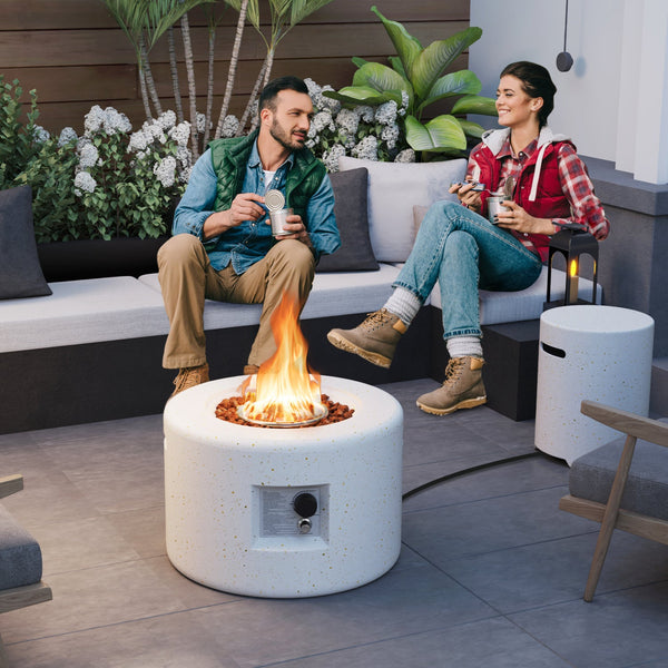 40K BTU Fire Pit Table Set with Hideaway Tank Holder