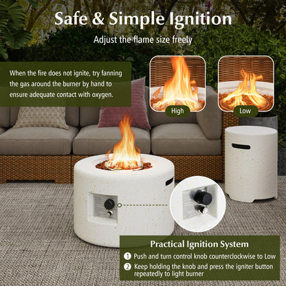 40K BTU Fire Pit Table Set with Hideaway Tank Holder